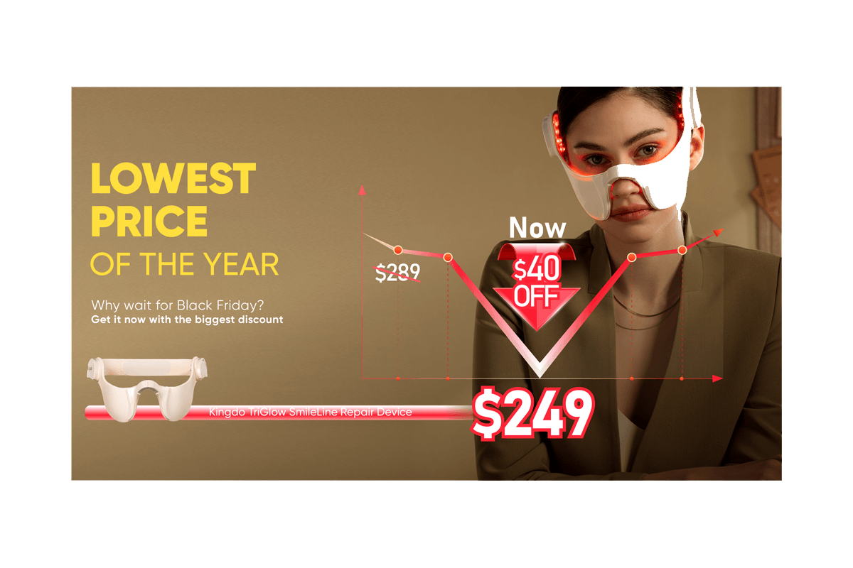 Red light therapy LED mask for face to smooth fine lines and enhance skin texture