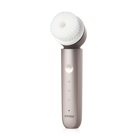kingdo Adsorption Ultrasonic Electric Facial Cleansing Brush Pink - kingdo