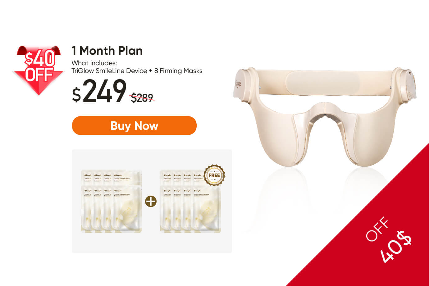 Red light therapy LED mask for face to smooth fine lines and enhance skin texture