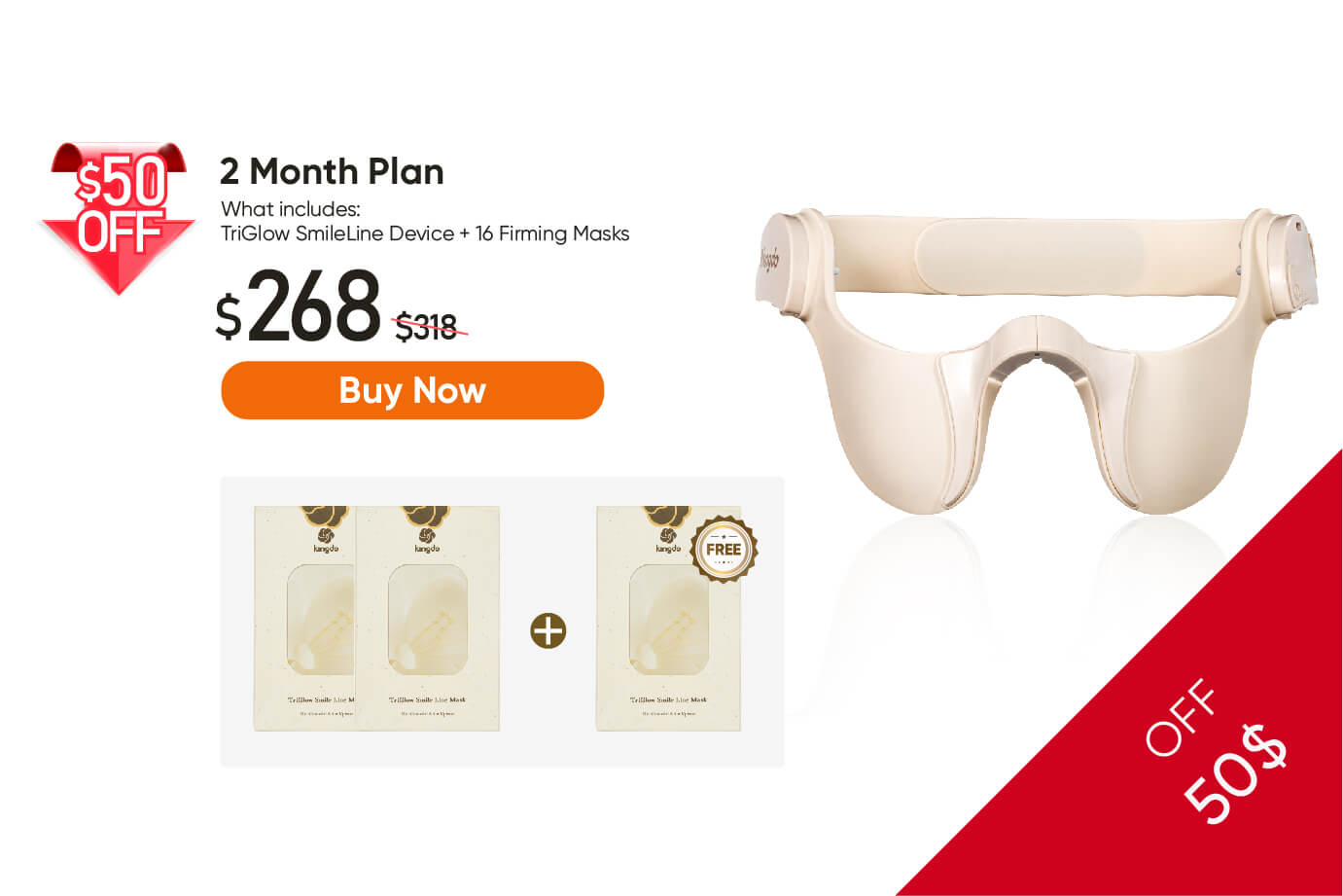 Red light therapy mask for face, designed to reduce wrinkles and promote collagen production