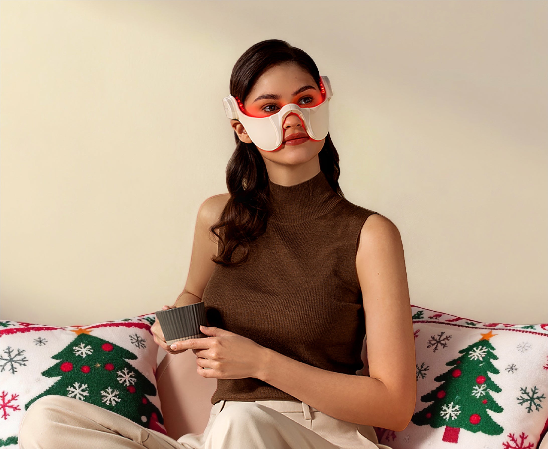 kingdo Red light therapy mask for face, designed to reduce wrinkles and promote collagen production